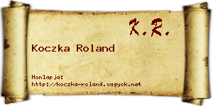 Koczka Roland névjegykártya